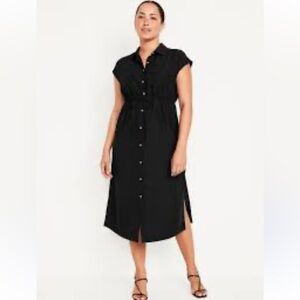 Old Navy Black Button-Down Midi Dress